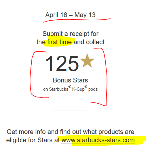 Starbucks Rewards 125 Bonus Stars On First B M Grocery Store